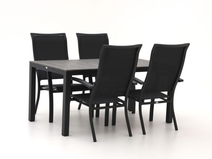 Bellagio tuinmeubelen Bellagio Lugo/Fidenza 160cm dining tuinset 5-delig stapelbaar Laagste prijsgarantie! – Grijs