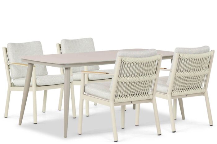 Coco Sevilla/Vienna 180 cm dining tuinset 5-delig – Taupe-naturel-bruin