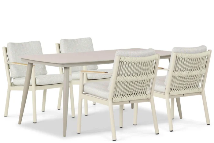 Coco Sevilla/Vienna 180 cm dining tuinset 5-delig - Taupe-naturel-bruin