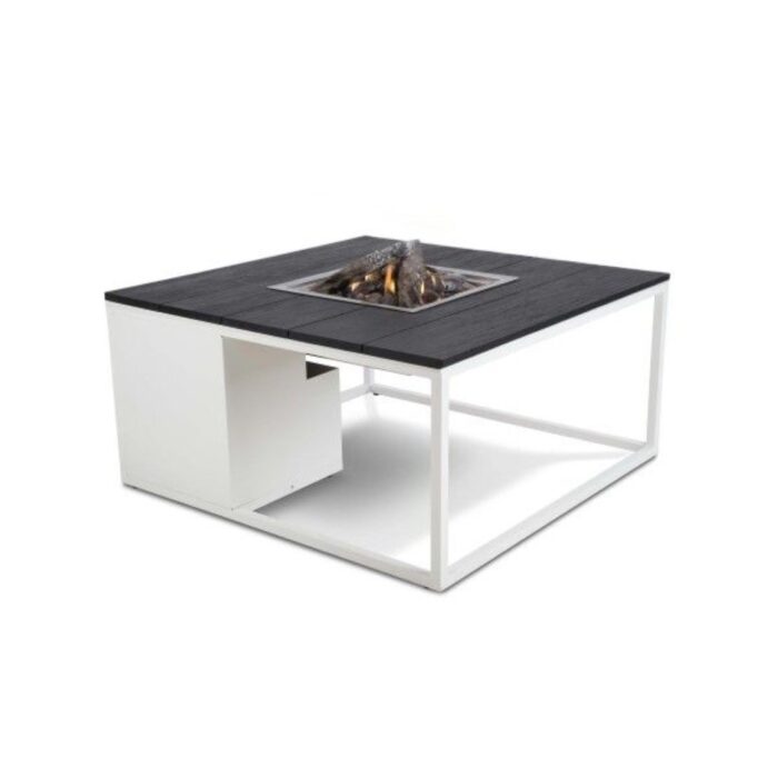 Cosi Vuurtafel Loft 100 x 100 cm white frame black top – zwart