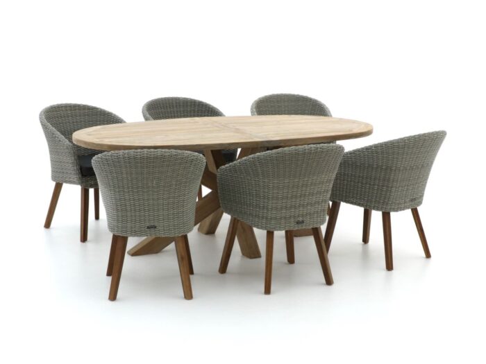 Intenso Furniture Intenso Tropea/ROUGH-Y Ellips 200cm dining tuinset 7-delig Laagste prijsgarantie! – Bruin