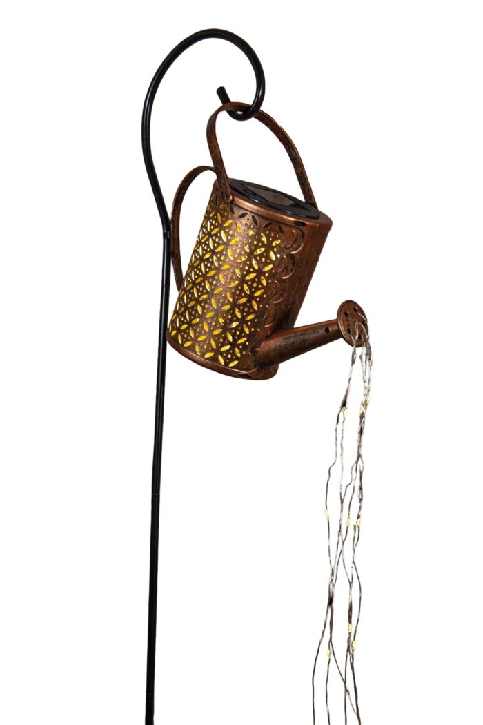 Annas collection Gieter solar led 23,5x10x15 cm op stick koper Anna’s Collection – bruin