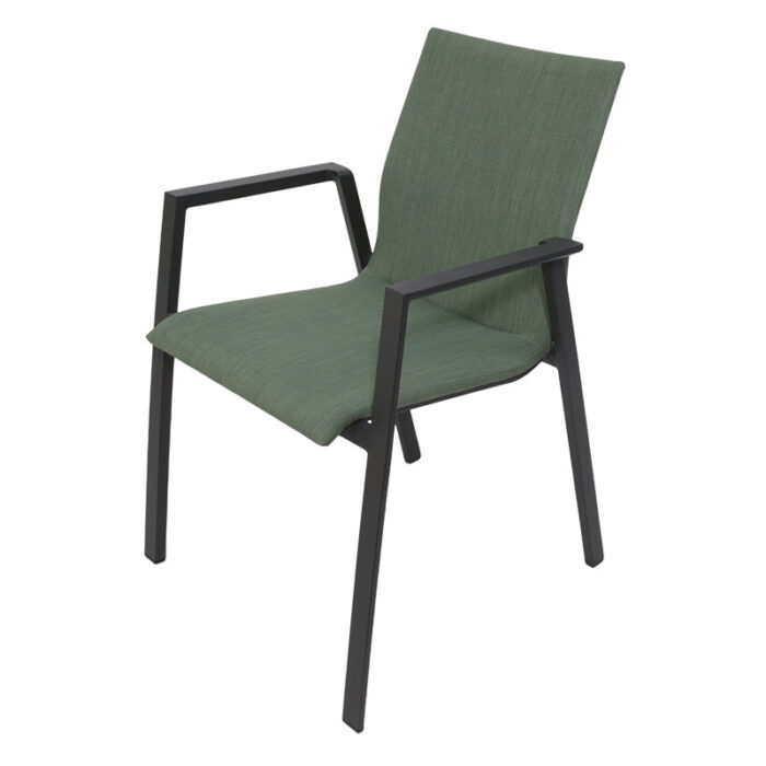 Oosterik home Genesee stapelstoel midnight grey forest green – grijs