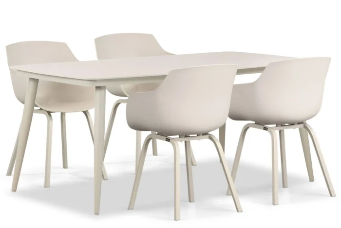 Lifestyle Garden Furniture Salina/Vienna 180 cm dining tuinset 5-delig - Taupe-naturel-bruin