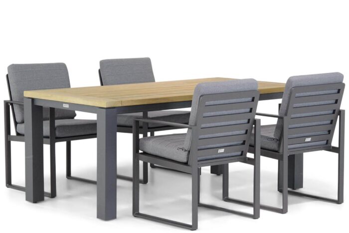 Santika Furniture Zaga/Veneto 180 cm dining tuinset 5-delig – Grijs-antraciet