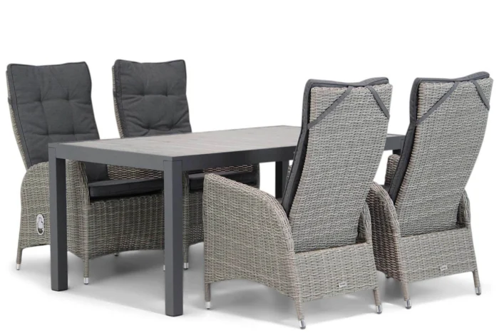 Garden Collections Lincoln/Residence 164 cm dining tuinset 5-delig - Grijs-antraciet