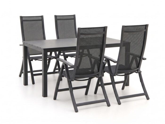 Bellagio tuinmeubelen Bellagio Trappeto/Menzano 160cm dining tuinset 5-delig verstelbaar Laagste prijsgarantie! – Grijs