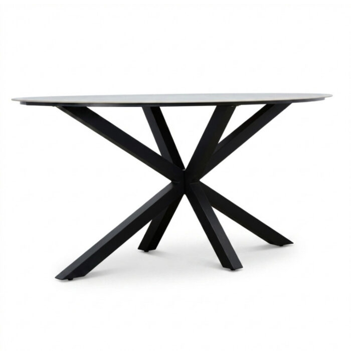 LUX outdoor living Calma dining bartafel 6 personen | sintered stone + aluminium | Marble Grey | 240cm ovaal – Grijs