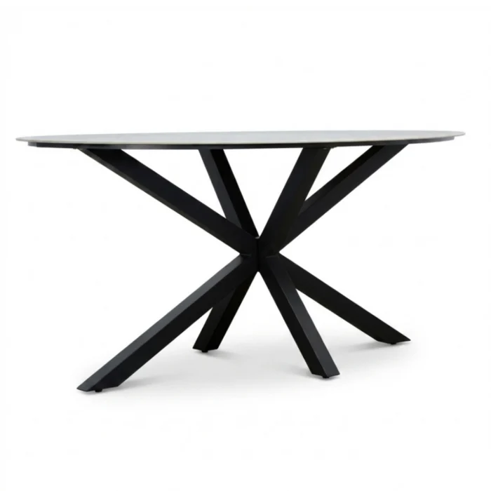 LUX outdoor living Calma dining bartafel 6 personen | sintered stone + aluminium | Marble Grey | 240cm ovaal - Grijs