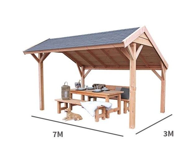 Buitengewoon de boet Kapschuur Landleven 73, 700 x 300 cm diep incl dakbedekking Buitengewoon Boet
