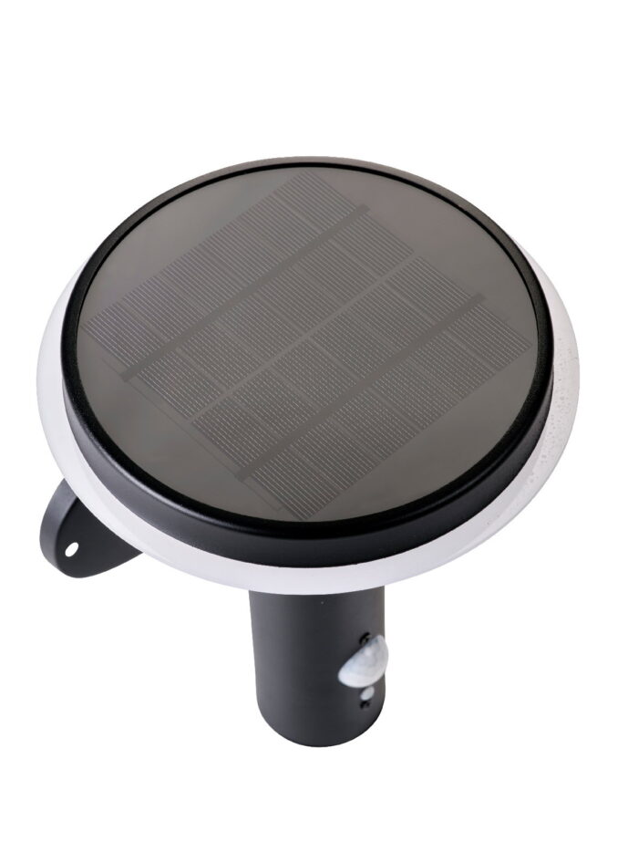 Lumineo Solar wandlamp RVS 75-600 lm ww motion sensor – zwart