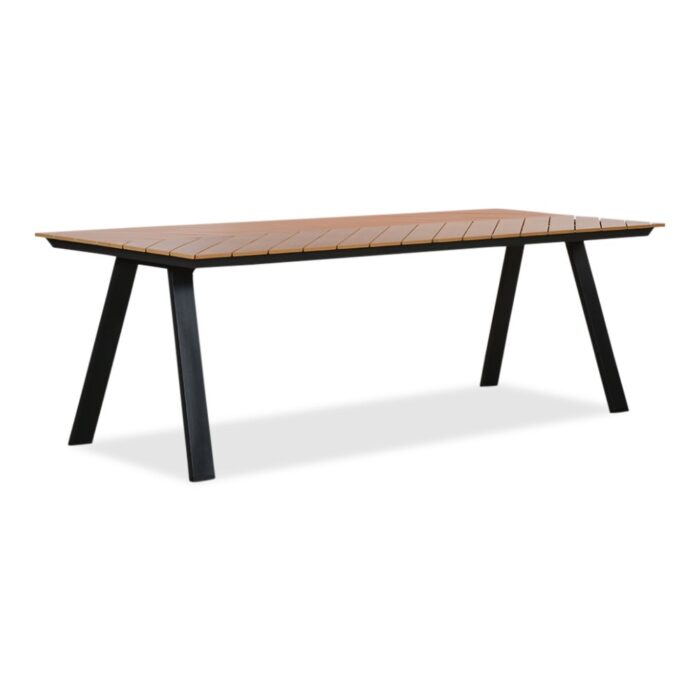 LUX outdoor living Sofia dining tuintafel 6 personen | polywood + aluminium | Natural Wood | 220cm – Taupe – Naturel – Bruin