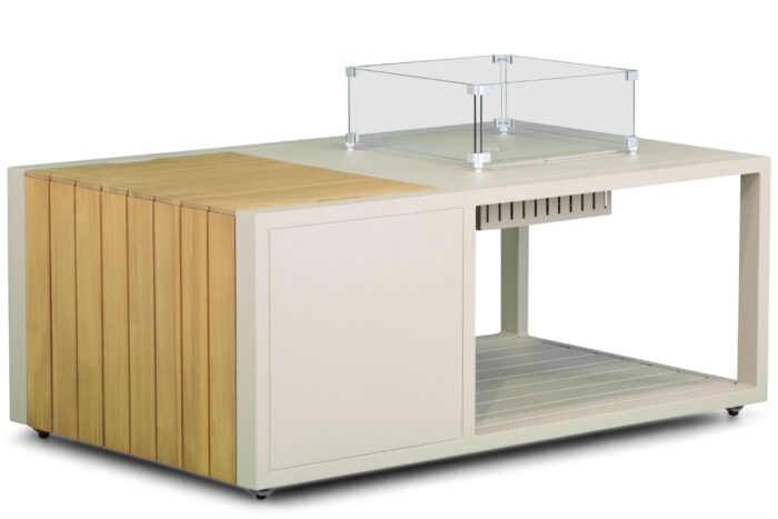 Santika Furniture Amida lounge vuurtafel 130 x 80 cm – Taupe-naturel-bruin
