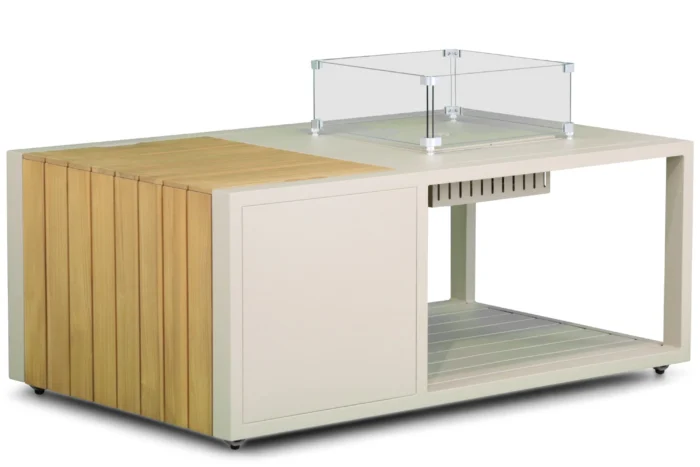 Santika Furniture Amida lounge vuurtafel 130 x 80 cm - Taupe-naturel-bruin