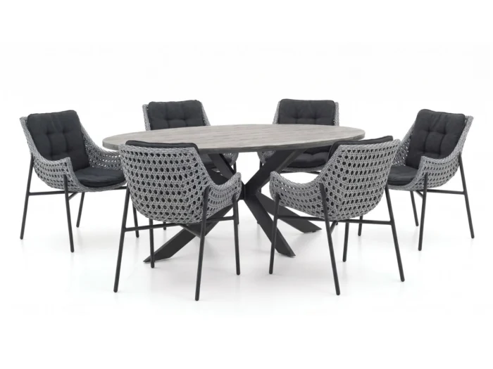 Manifesto Furniture Novara/Fidenza ovaal 220cm dining tuinset 7-delig