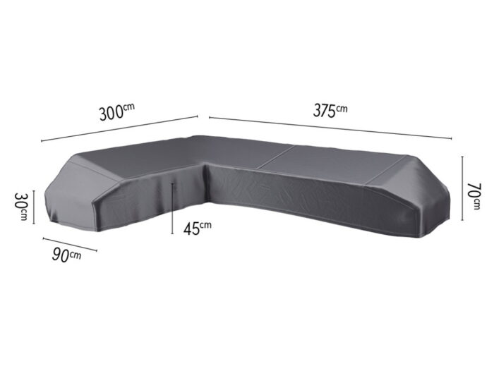 Aerocover Loungeset platformhoes links 375x300x90xH30/45/70 cm – grijs