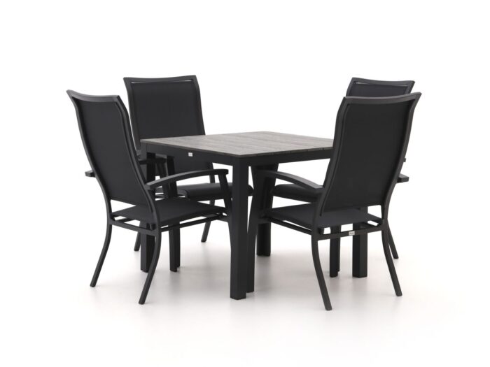 Bellagio tuinmeubelen Bellagio Lugo/Fidenza 90cm dining tuinset 5-delig stapelbaar Laagste prijsgarantie! – Grijs