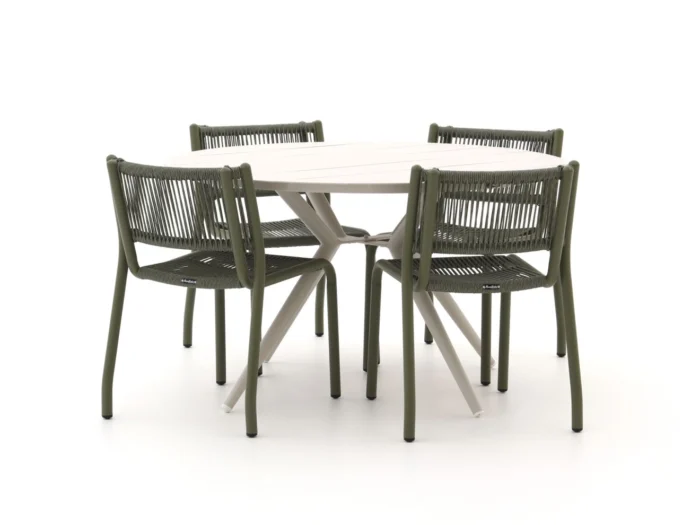 Manifesto Furniture Misurina/Sora ø127cm dining tuinset 5-delig - Groen