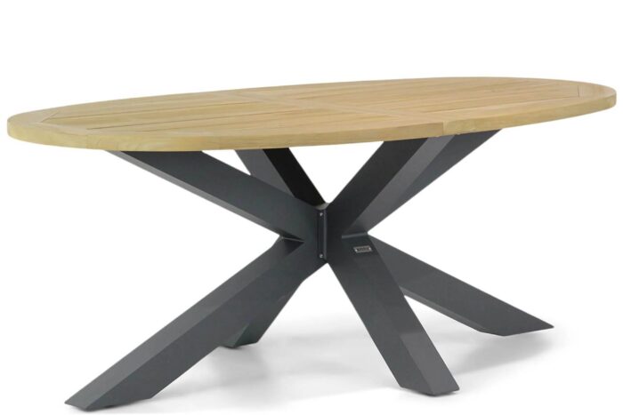 Lifestyle Garden Furniture Brookline dining tuintafel ovaal 200 x 110 cm – Old teak greywash