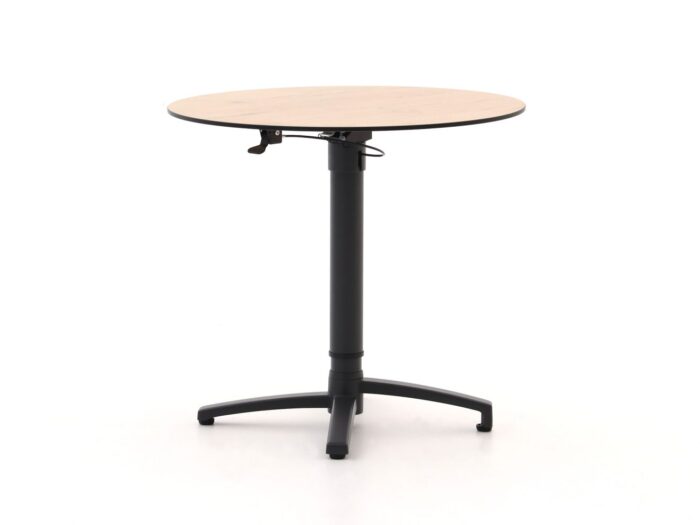 Bellagio tuinmeubelen Canzo klaptafel Ø80 (h:73/109cm) verstelbaar – Zwart