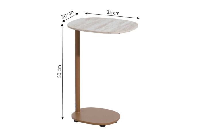 4 Seasons Outdoor Seasons Sofie support table ceramic travertin 35 X 30 X 50 cm amber – Taupe-naturel-bruin