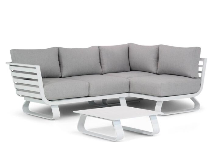 Santika Furniture Sovita chaise longue loungeset 4-delig – Wit