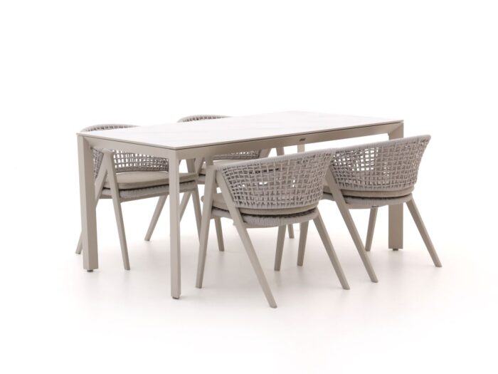 Manifesto Furniture Manifesto Valsecca/Sestino 160cm dining tuinset 5-delig Laagste prijsgarantie! – Wit