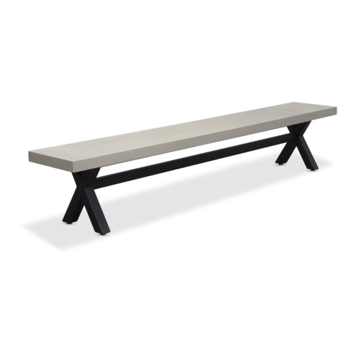 BUITEN living Lyon dining tuinbank | betonlook | 250cm – Grijs