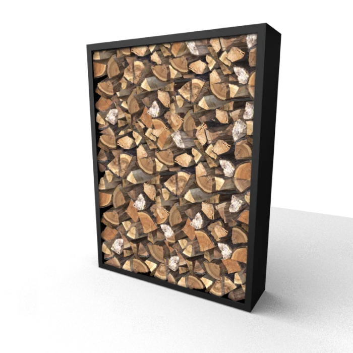 Geroba Beltza zwarte Houtopslag L200 x B38,5 x H200 cm - zwart