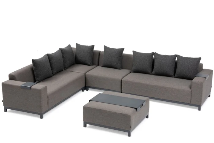 De Laan Projects Laan Soleil hoek loungeset 5-delig - Grijs-antraciet