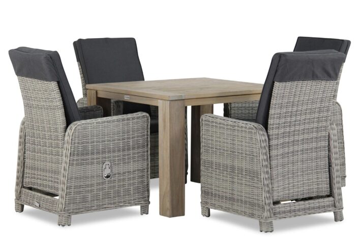 Garden Collections Bello/Brighton 100 cm dining tuinset 5-delig – Grijs-antraciet
