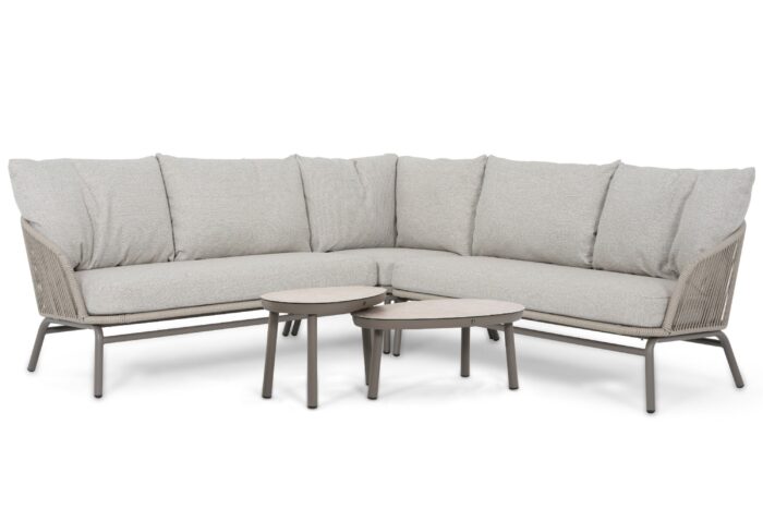 Coco Livo hoek loungeset 5-delig – Taupe-naturel-bruin