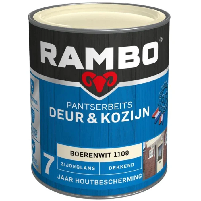 Rambo Pantserbeits deur en kozijn zg dek 1109 0,75l - wit