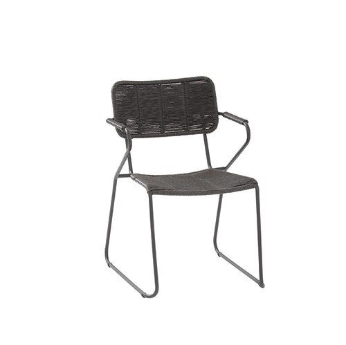 4so Swing dining tuinstoel antraciet – zwart