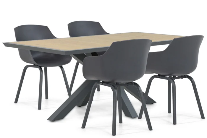 Lifestyle Garden Furniture Salina/Palermo 181 cm dining tuinset 5-delig - Grijs-antraciet