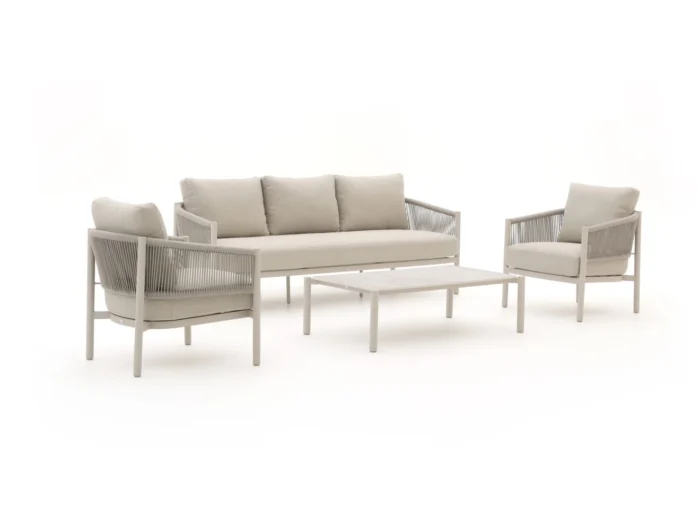 Bellagio tuinmeubelen + 10% kassakorting | Bellagio Panaro stoel-bank loungeset 4-delig - Taupe