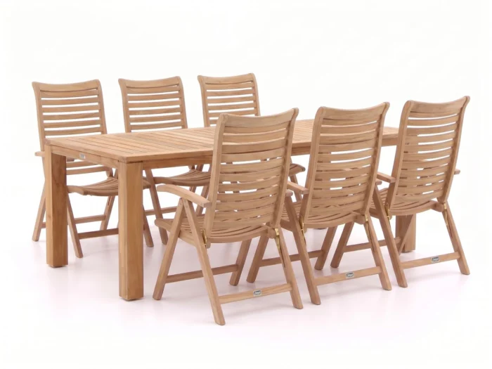 Sunyard Furniture Corby/Buxton 220cm dining tuinset 7-delig verstelbaar