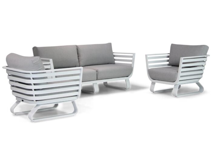Santika Furniture Sovita stoel-bank loungeset 3-delig – Wit