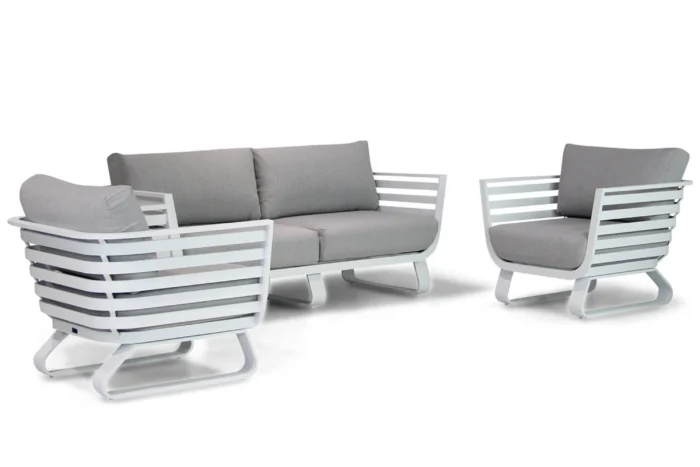 Santika Furniture Sovita stoel-bank loungeset 3-delig - Wit
