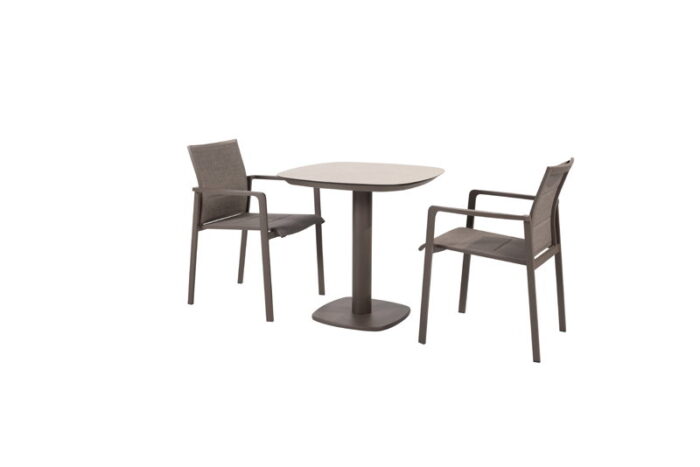 Taste Cortina diningset met Manolo tafel terre printed keramiek 75 x 75 cm