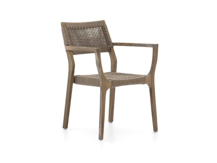 ROUGH Furniture ROUGH-L Rope dining tuinstoel stapelbaar Laagste prijsgarantie! – Grijs