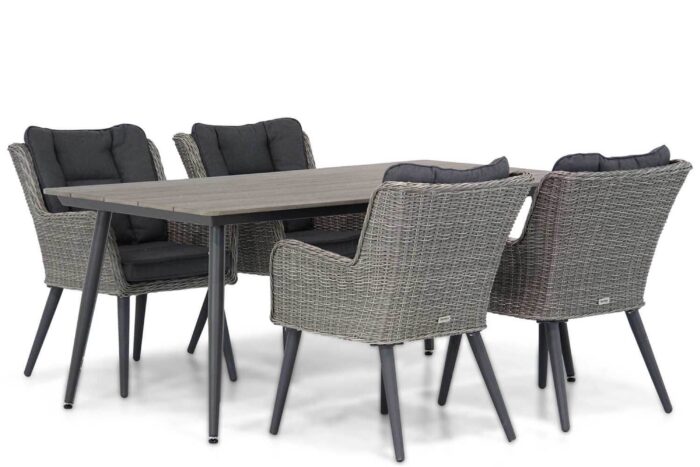 Garden Collections Boston/Matale 180 cm dining tuinset 5-delig – Grijs-antraciet