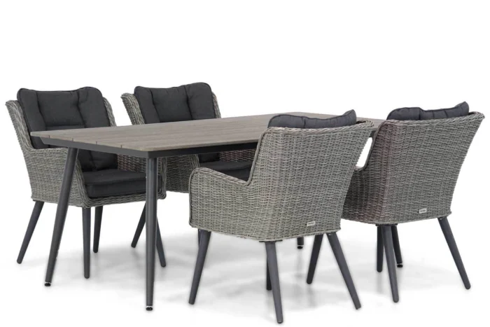 Garden Collections Boston/Matale 180 cm dining tuinset 5-delig - Grijs-antraciet