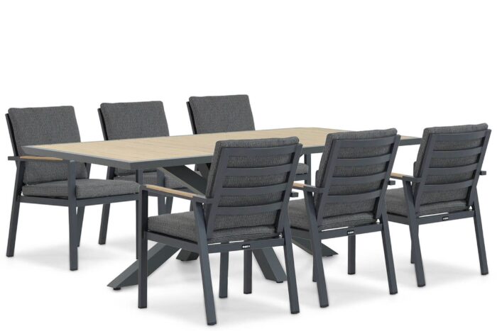 Lifestyle Garden Furniture Marseille/Palermo 215 cm dining tuinset 7-delig – Grijs-antraciet