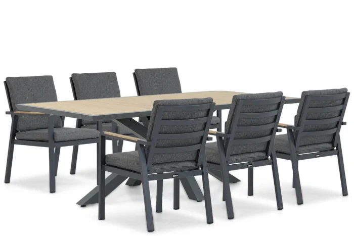 Lifestyle Garden Furniture Marseille/Palermo 215 cm dining tuinset 7-delig - Grijs-antraciet