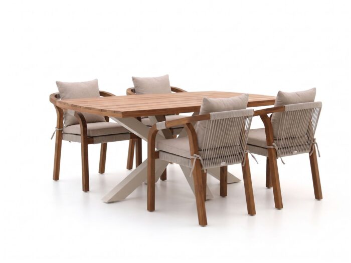 Bellagio tuinmeubelen Bellagio Perzano/Induno Deens Ovaal 180cm dining tuinset 5-delig stapelbaar Laagste prijsgarantie! – Taupe
