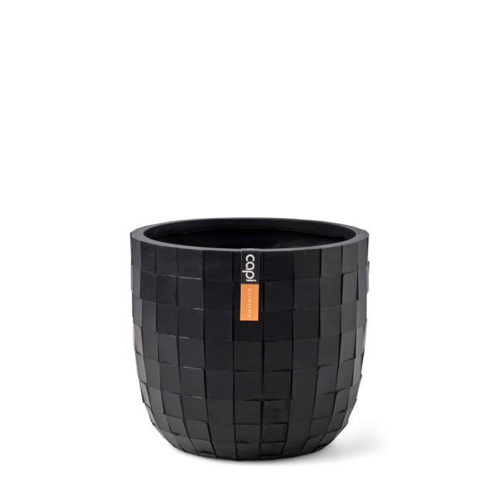 Capi europe Pot bol Blocks 14×13 zwart bloempot