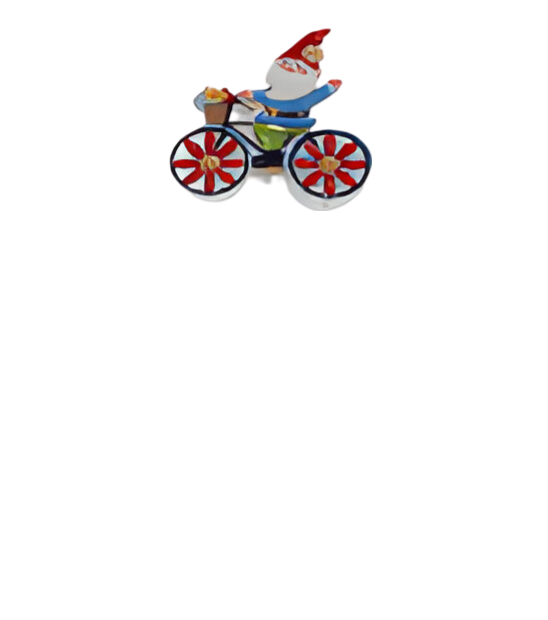 Buitengewoon de boet Steker ijzer kabouter op fiets 18×60 cm – Zie Foto