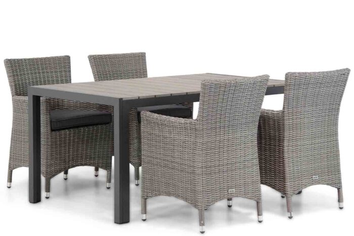Garden Collections Dublin/Young 155 cm dining tuinset 5-delig – Grijs-antraciet