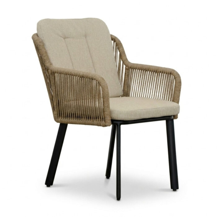 LUX outdoor living Italo dining tuinstoel | touw + aluminium | Sahara Dust – Beige